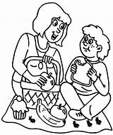Family Picnic With Mother Coloring Pages  NetArt sketch template