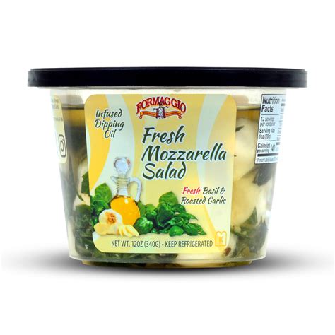 Formaggio Brand 12oz Marinated Fresh Mozzarella Ciliegine Salad with Fresh Basil and Roasted ...