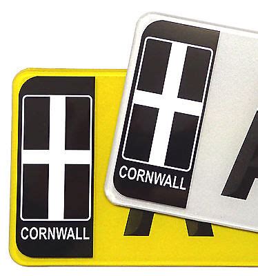 Pair Of CORNWALL Cornish Flag Number Plate Badge Vinyl Stickers decal For Car | eBay