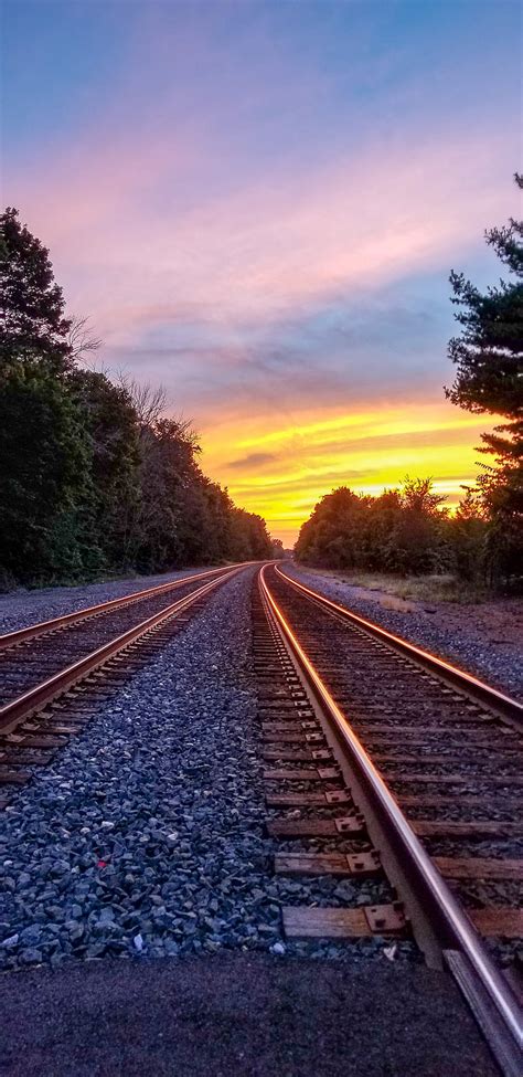 4K free download | Tracks, train, sunset, HD phone wallpaper | Peakpx