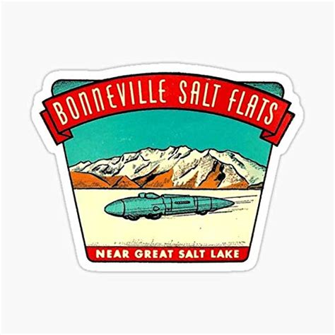 Bonneville Salt Flats Utah Vintage Travel Decal Sticker - Sticker Graphic - Auto Wall Laptop ...
