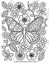 Good Vibes Butterfly Coloring Sheet – CoreyPaigeDesigns sketch template