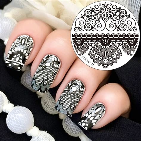 1 Pc Lace Design DIY Nail Art Image Stamp Stamping Plates 5.5cm Round Template Tools For Nails ...