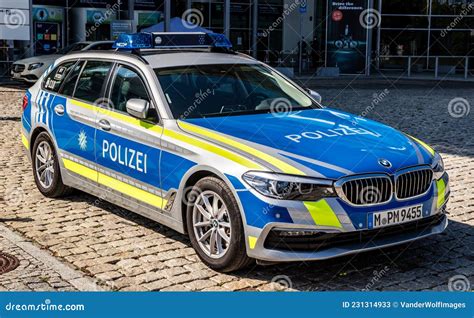 German Police Car Parked in the Street in Munich, Germany - September 6, 2021 Editorial Stock ...