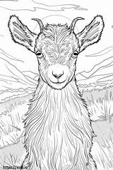 American Pygmy Goat Kawaii coloring Page sketch template