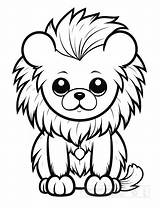 Animal Outline Clipart Black White outline Lion coloring Pages For Kids sketch template