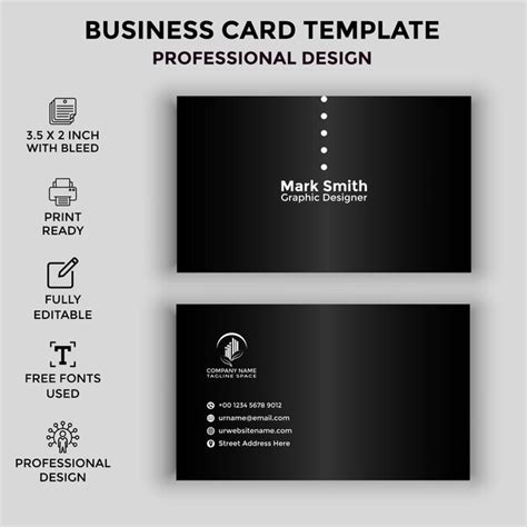 Premium Vector | Simple black and white minimalist business card template design