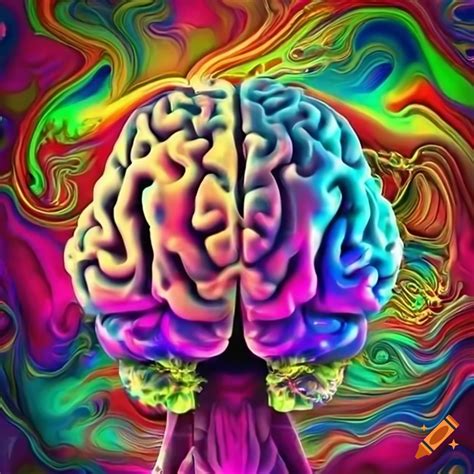 Psychedelic brain artwork on Craiyon
