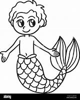 Merman Isolated Coloring Page For Kids Stock Vector Image & Art  Alamy sketch template