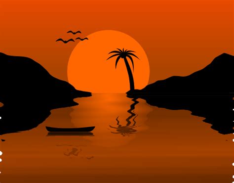 Sunset Water Scene Clip Art at Clker.com - vector clip art online, royalty free & public domain