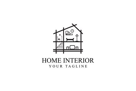 Home Interior Logo Design Graphic by sabavector · Creative Fabrica | Logotipos diseño de ...