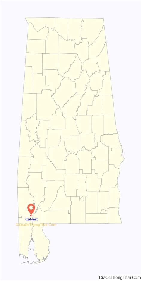 Map of Calvert CDP, Alabama - Thong Thai Real