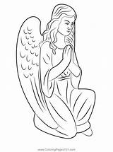 Angel Statue Sculpture Coloring Page For Kids  Free Angels Printable sketch template