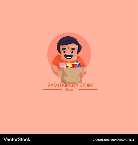 Kirana store mascot logo Royalty Free Vector Image