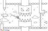 Geometry Dash Coloring Pages sketch template