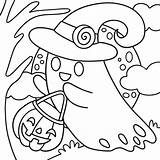 Halloween Printable Coloring Pages Ghost sketch template