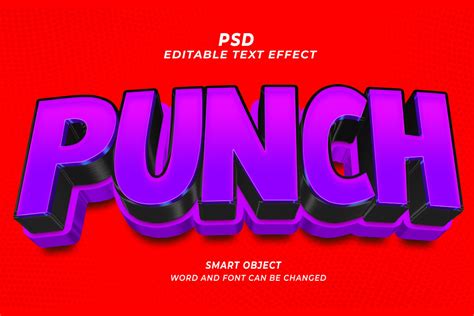 PSD Punch 3d Editable Text Effect Graphic by TrueVector · Creative Fabrica