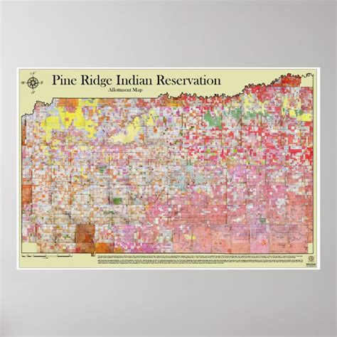 Pine Ridge Indian Reservation Allottment Map Poster | Zazzle.com