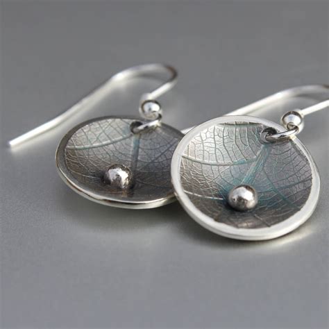 Leaf Earrings, Handmade Sterling Silver Jewelry, Silver Jewellery, Silver Earrings, Earrings.