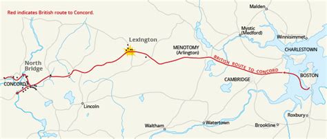 Massachusetts Lexington And Concord Map