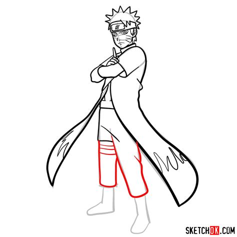 How to draw Naruto Uzumaki (Naruto anime) - Sketchok easy drawing guides