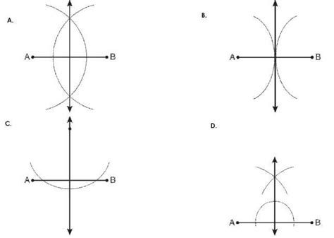 Which diagram shows the construction of the perpendicular bisector of AB? - brainly.com