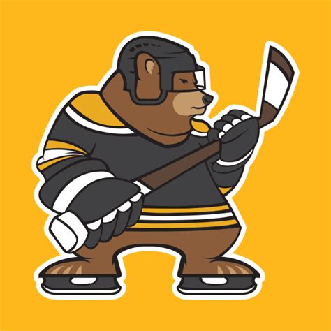 Boston Bruins Bear Hockey Design - Boston Bruins - T-Shirt | TeePublic