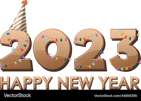 Happy new year 2023 text for banner design Vector Image