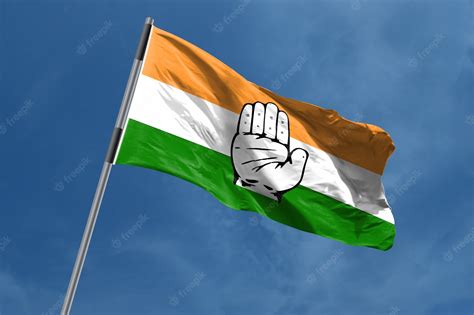 Premium Photo | Indian national congress flag symbol waving, india