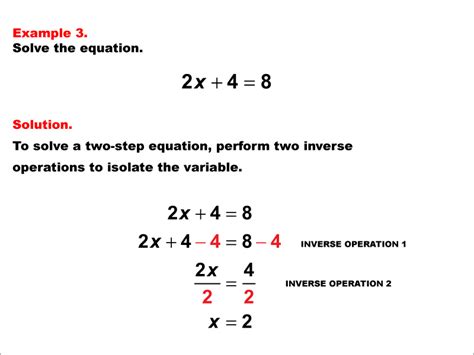 Math Example: Solving Two-Step Equations: Example 3 | Media4Math