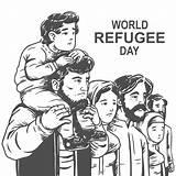 Refugees Walking Drawing Sketch Coloring Page sketch template