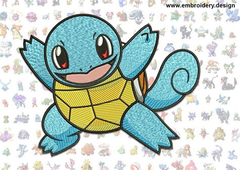 Squirtle pokemon embroidery design downloadable 2 sizes | Etsy