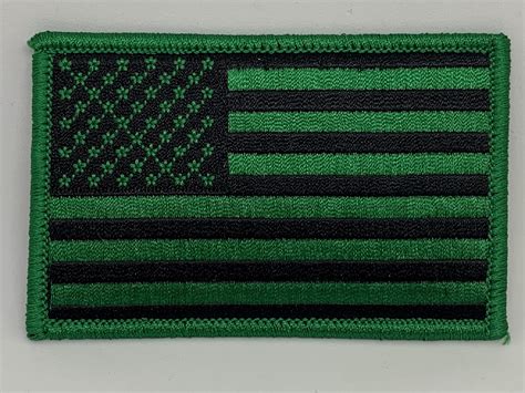 US FLAG GREEN ON BLACK PATCH – ABC PATCHES