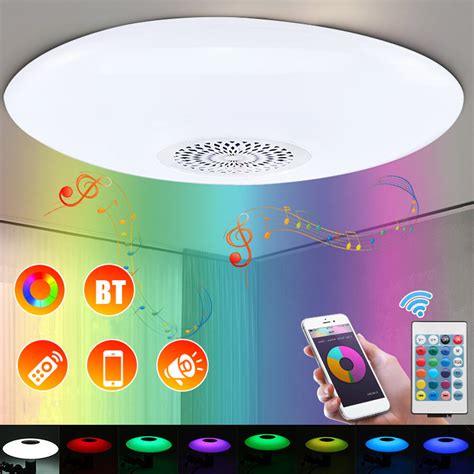 30W E27 Dimmable RGBW bluetooth Music Speaker LED Ceiling Light Bulb ...