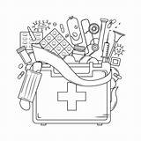 Libro De Colorear medicina para Adultos Kit Primeros Auxilios  sketch template
