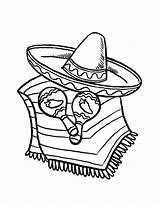 Mexican Fiesta  Sombrero And Caracas For Cinco De Mayo At sketch template
