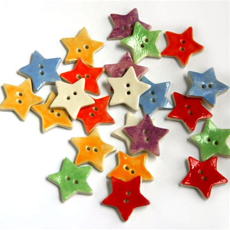 Star Buttons Ceramic Buttons Handmade Buttons Sewing - Etsy