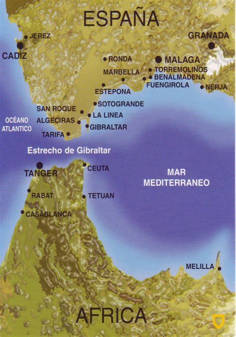 The World in Postcards - Sabine's Blog: Map of the Strait of Gibraltar