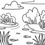 Serene Pond Scene Coloring Page  Pagescom sketch template