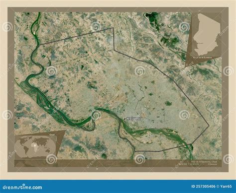 Ville De N Djamena, Chad. High-res Satellite. Labelled Points of Cities ...