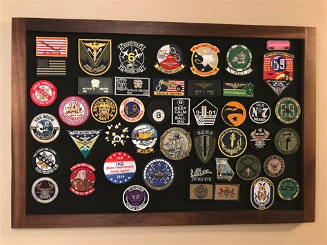 Patch Display Frame Military Shadow Box Walnut Military | Etsy