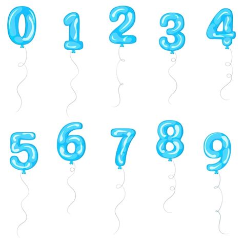 Premium Vector | Balloons numbers for birthday