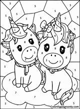 Unicorn Color By Number Free Coloring Pages  sketch template