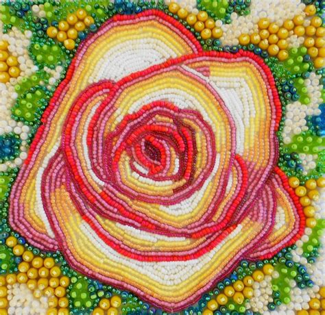 Custom Seed Bead Embroidered Rose by Contemporary Seed Bead Embroidery by Eleanor Pigman ...