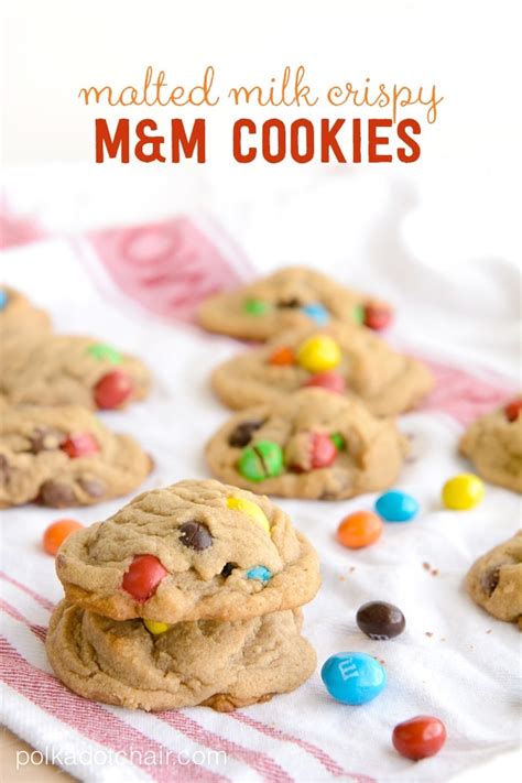 Malted Milk M&M® Cookies - a recipe from the Polka Dot Chair