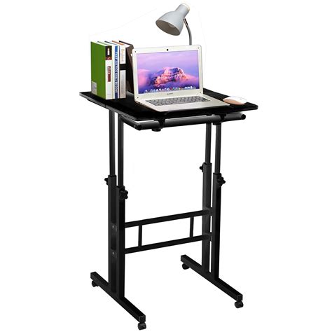 Buy HollyHOME Laptop Desk Mobile Computer Desk with Wheels Workstation Standing Desk Side Table ...