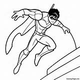 Nightwing Action Pose Coloring Page  Pagescom sketch template