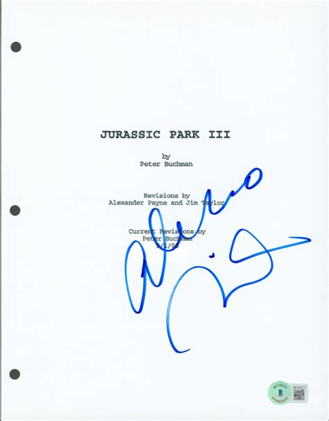 Alessandro Nivola Signed "Jurassic Park III" Movie Script Cover ...