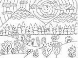 Easy Mountain Coloring Pages sketch template