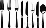 Silverware Clipart sketch template